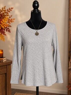 Mario Serrani Ivory Textured Knit Sweater Top S